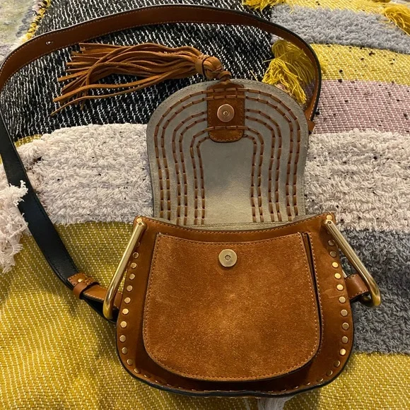 Chloé Brown Suede Crossbody Bag with Tassel - Picture 9 of 16